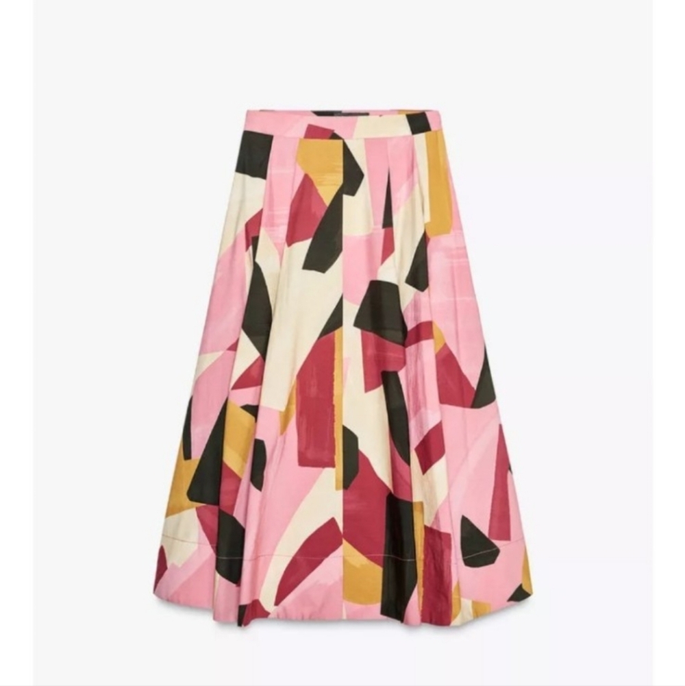 PRINTED MIDI SKIRT ZW COLLECTION SIZE S - Picture 10 of 10